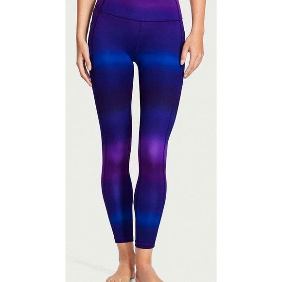 Victoria’s Secret On Point Flow High Rise Leggings Size 4 New Purple Ombre Gym - Picture 1 of 9